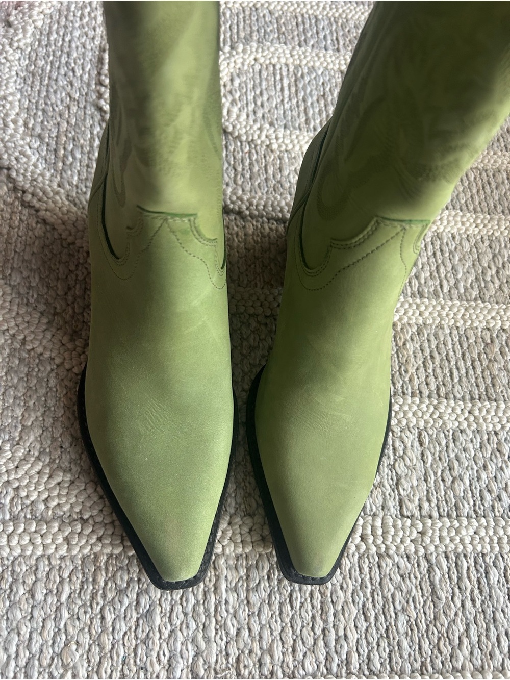 Jeffrey Campbell Olive Green Western Lace-Up Boots - Picture 2 of 6